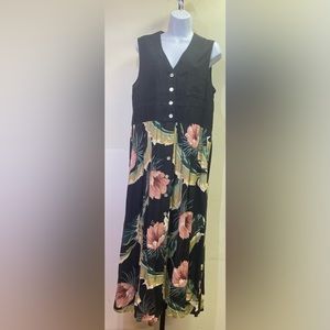 Vintage Carol Anderson 1980s Womens size SM Long Dress W/. Pockets